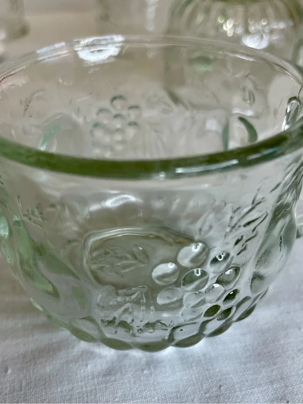 VINTAGE MCM Glass Punch Bowl Set with 12 Cups and Ladle